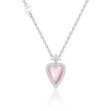 Collar de plata de ley con corazón rosa "Pink Moment" de FANCIME