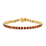 Pulsera de tenis de granate rojo de plata de ley "Bold Strength"