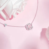 Collar de plata esterlina "Amor de rosa" FANCIME