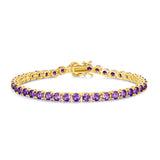 Pulsera de tenis de plata de ley con amatista "Púrpura Espiritual"