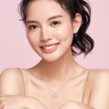 FANCIME "Sweetheart" Collar de plata de ley con planeta rosa