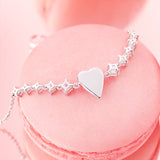 Pulsera de plata de ley con corazón rosa "Pink Moment" de FANCIME con perla blanca y piedras CZ