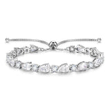 "Glamour Teardrop" Pulsera de tenis de plata de ley piedra de nacimiento de abril Cadena clásica Bolo