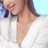 Collar redondo de plata de ley con engaste "Enfoque" de FANCIME