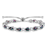 "Glamour Teardrop" Pulsera de tenis de plata de ley con alejandrita piedra de nacimiento de junio Cadena clásica Bolo