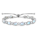 "Glamour Teardrop" Pulsera de tenis de plata de ley con piedra lunar piedra de nacimiento de junio Cadena clásica Bolo