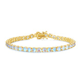 Pulsera de tenis de plata de ley con piedra de nacimiento luna de junio FANCIME "Lunaria"