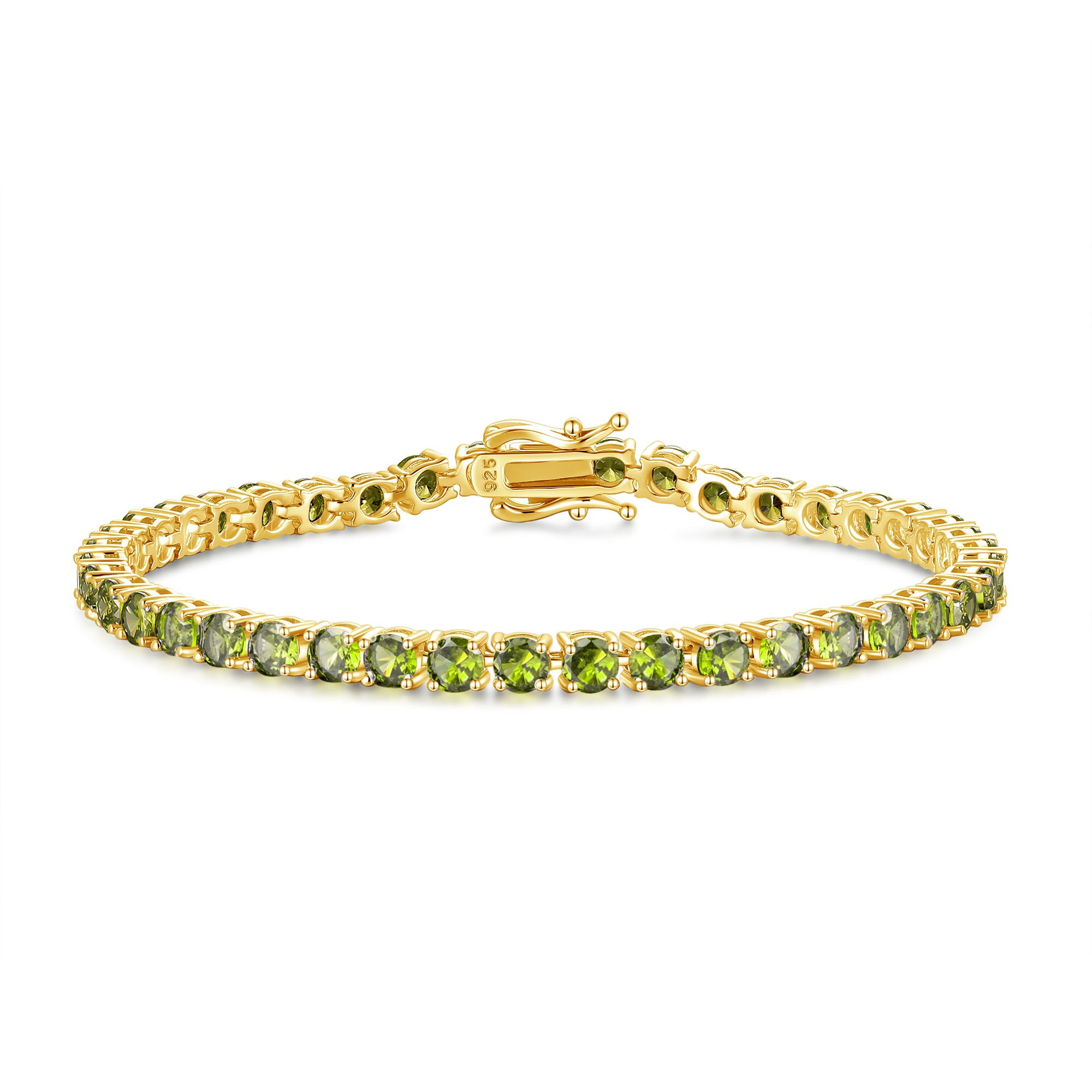 Pulsera de tenis de peridoto de plata de ley "Sunny Delight"