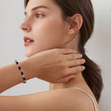 "Glamour Teardrop" Pulsera de tenis de plata de ley con zafiro piedra de nacimiento de septiembre Cadena clásica Bolo