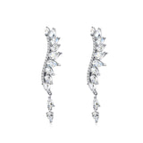 "Enchanted Wings" Pendientes trepadores de plata de ley con fantasía y brillo