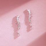 "Enchanted Wings" Pendientes trepadores de plata de ley con fantasía y brillo