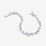 Pulsera de tenis de plata Susurro de glicinia
