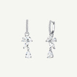 Pendientes colgantes de aro floral "Wisteria Flower Cluster" en plata de ley