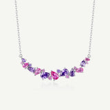 Collar de Plata con Barra de Flor “Susurro de Glicina” con Amatista