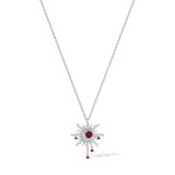 FANCIME "Soluna Nexus" Collar de plata de ley con granate, piedra de nacimiento de enero