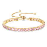 "Elegancia Eterna" Pulsera de Tenis de Plata de Ley con Turmalina Piedra de Nacimiento de Octubre Cadena Bolo Clásica