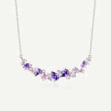 Collar de Plata con Barra de Flor “Susurro de Glicina” con Turmalina Rosa