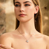 FANCIME "Soluna Nexus" Collar de plata de ley con citrino, piedra de nacimiento de noviembre
