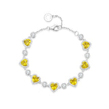 Pulsera de tenis de plata de ley con piedra de nacimiento de noviembre y corazón halo FANCIME "Srta. Encantadora"