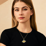 FANCIME Collar de plata de ley con piedra de nacimiento citrino de noviembre "Promesa estelar"