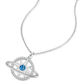 FANCIME Collar de plata de ley con piedra de nacimiento topacio de diciembre "Promesa estelar"