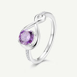 Anillo de Promesa "Abrazo Infinito" con Amatista