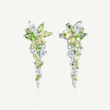 Pendientes de Plata con Barra de Flor “Susurro de Glicina” con Peridoto