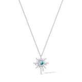 FANCIME "Soluna Nexus" Collar de plata de ley con turquesa, piedra de nacimiento de diciembre