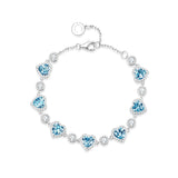 Pulsera de tenis de plata de ley con piedra de nacimiento de diciembre y corazón halo FANCIME "Srta. Encantadora"