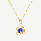"Abrazo Infinito" Collar con Colgante de Símbolo de Infinito en Plata de Ley con Tanzanita, Piedra de Nacimiento de Diciembre - Oro
