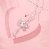Collar de plata de ley con aguamarina, piedra de nacimiento de marzo "Amor de Ángel" FANCIME