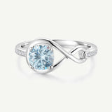 Anillo de Promesa "Abrazo Infinito" con Aguamarina