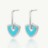 Trinity Signature Silver Earrings in Created Turquoise