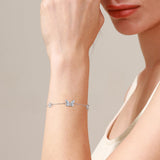 Pulsera de Plata de Ley con Esmalte Luminoso FANCIME "Mariposa Estelar"