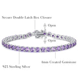 Pulsera de tenis de plata de ley con amatista "Púrpura Espiritual"