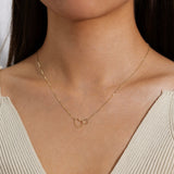 Collar de corazón de amor de oro amarillo 14K de FANCIME