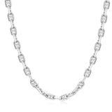 FANCIME Collar de cadena clásica de plata de ley con eslabones cuadrados "Gracia iluminada por el sol"