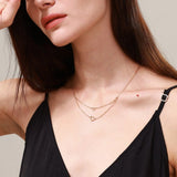Collar FANCIME "Double Love" Dos Capas Corazón de oro amarillo macizo 14K