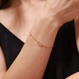 Pulsera FANCIME Paper Cilp Interlocking Love Friendship de oro amarillo macizo 14k