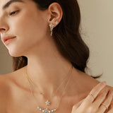 Pendientes de botón FANCIME "Vega Serenade" Estrella Centelleante Alfa Lyrae de plata esterlina