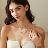 Collar de plata de ley para parejas con círculos entrelazados "Tiempo Romano" de FANCIME