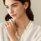 Pendientes colgantes florales "Wisteria Whisper" en plata de ley FANCIME