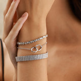 Pulseras de pareja FANCIME "Conectados" Mobius círculo en plata de ley