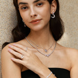 Collar de tenis de plata de ley con corazón halo "Srta. Encantadora" de FANCIME
