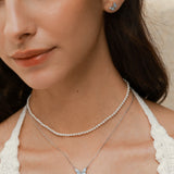 Collar de Plata de Ley con Esmalte Luminoso FANCIME "Mariposa Estelar"