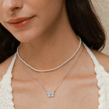 Collar de Plata de Ley con Esmalte Luminoso FANCIME "Mariposa Estelar"