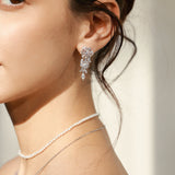 Pendientes colgantes de plata esterlina "Rosa floreciente"
