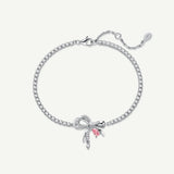 Pulsera de tenis con lazo dulce y piedra blanca "My Fairy Lady" en plata de ley FANCIME