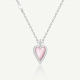 Collar de plata de ley con corazón rosa "Pink Moment" de FANCIME