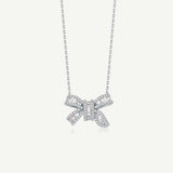 Collar de plata de ley FANCIME "Honey Doll" con lazo y CZ blanca
